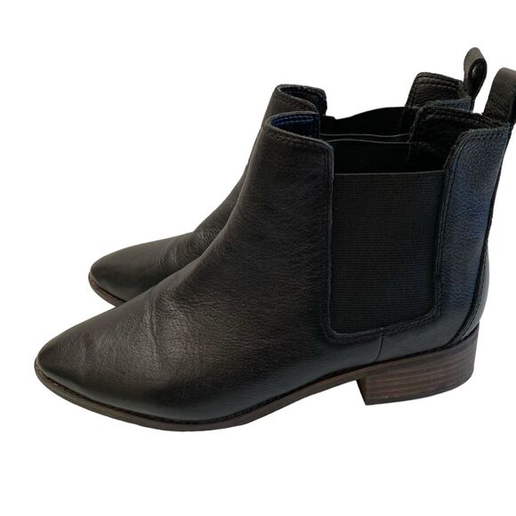 LUCKY BRAND Lufti Black Leather Chlesea Ankle Slide-On Boots Size 9 1/2 - Picture 5 of 13